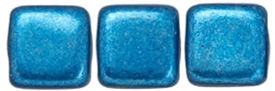 CzechMates 2-Hole Square Tile - #06B03 Saturated Metallic Nebulas Blue (50pcs)