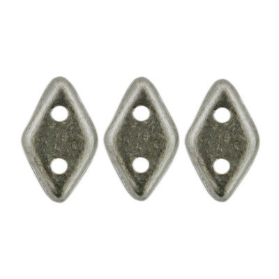 CzechMates 2-Hole Diamond - #07B08 ColorTrends: Saturated Metallic Frost Grey