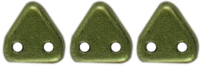 CzechMates 2-Hole Triangle - #08A06 ColorTrends: Sueded Gold - Fern