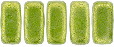 CzechMates 2-Hole Brick - #05A09 ColorTrends: Saturated Metallic Lime Punch