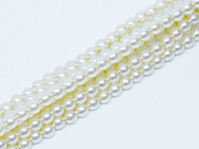 2mm Czech Glass Pearls - Cream