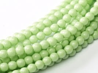 2mm Czech Glass Pearls - Light Spring Green