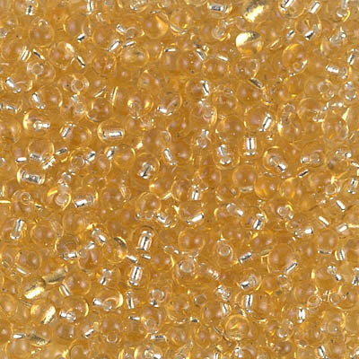 2.8mm Drop Bead - #3 Gold Transparent Silver Lined