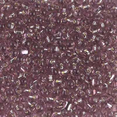 2.8mm Drop Bead - #12 Smoky Amethyst Transparent Silver Lined