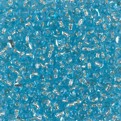 2.8mm Drop Bead - #18 Aqua Transparent Silver Lined