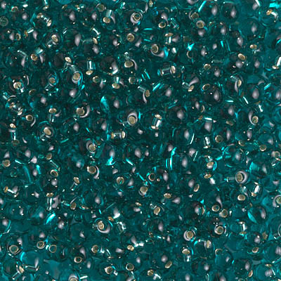 2.8mm Drop Bead - #2425 Teal Transparent Silver Lined