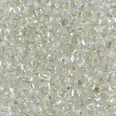 Drop Bead - #F37 Clear / Celery Inside Color Lined Sparkle