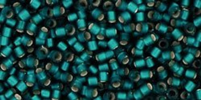 Toho Treasures 11/0 - #0027BDF Teal Transparent Silver Lined Matte *Discontinued*