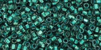 Toho Treasures 11/0 - #0264 Clear Luster / Teal Inside Color Lined