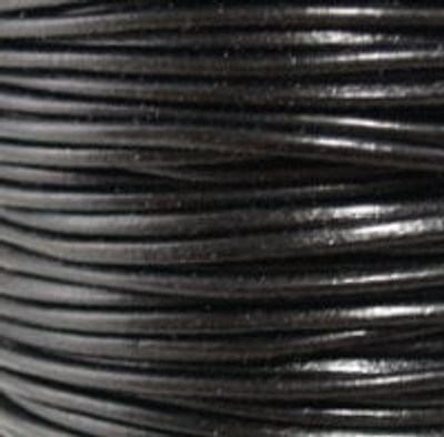 Round Leather Cord 0.5mm: Black