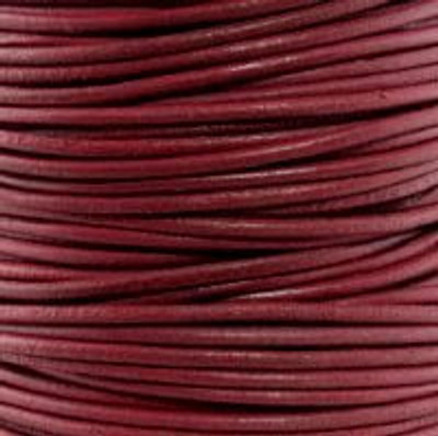 Round Leather Cord 0.5mm: Corida Red