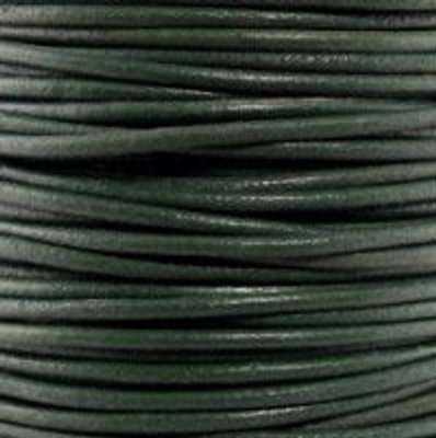 Round Leather Cord, 1.0mm: Dark Green