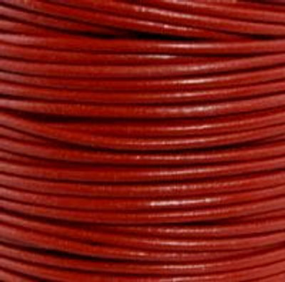 Round Leather Cord, 1.0mm: Brick Red