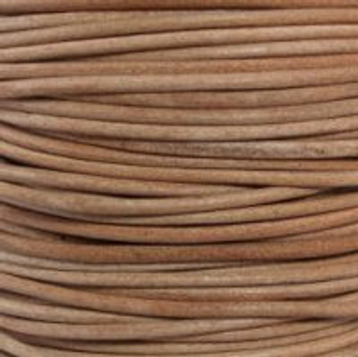 Round Leather Cord, 1.5mm: Natural