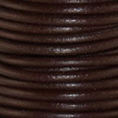 Round Leather Cord, 1.5mm: Red Brown