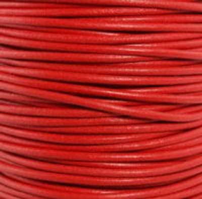 Round Leather Cord, 1.5mm: Red