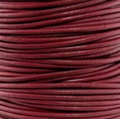 Round Leather Cord, 1.5mm: Corida Red