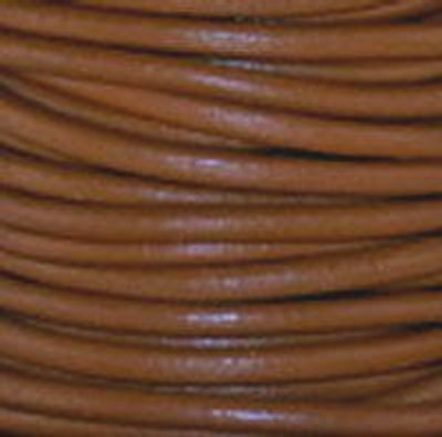 Round Leather Cord, 1.5mm: Light Brown