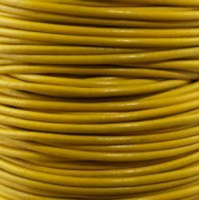 Round Leather Cord, 1.5mm: Yellow