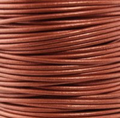 Round Leather Cord, 1.5mm: Metallic Copper