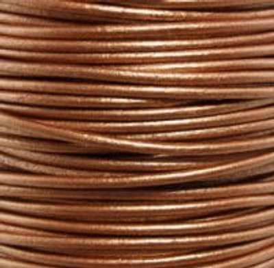 Round Leather Cord, 1.5mm: Metallic Bronze
