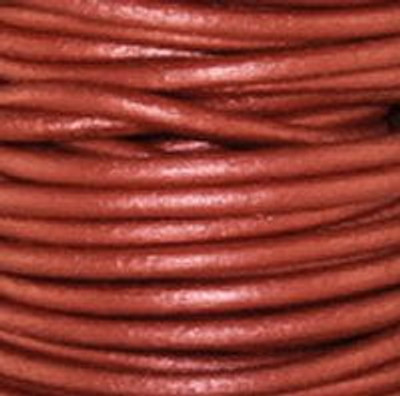 Round Leather Cord, 1.5mm: Metallic Russet