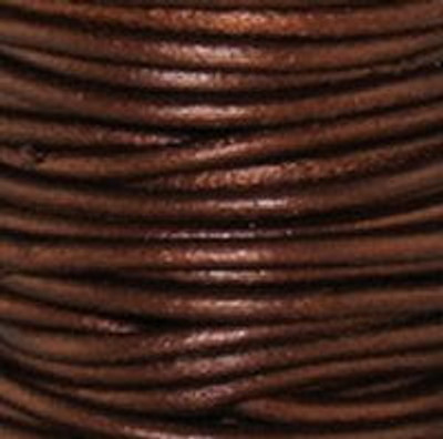 Round Leather Cord, 1.5mm: Metallic Tamba