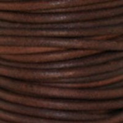 Round Leather Cord, 1.5mm: Natural Red Brown