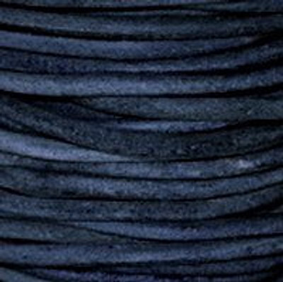 Round Leather Cord, 1.5mm: Natural Blue