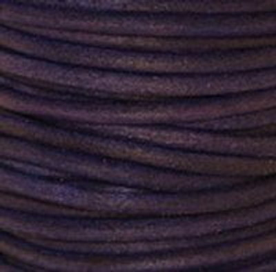 Round Leather Cord, 1.5mm: Natural Violet
