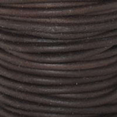 Round Leather Cord, 1.5mm: Natural Antique Brown