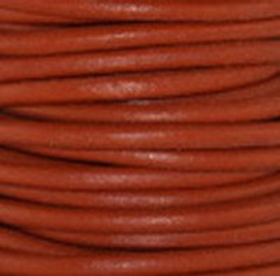 Round Leather Cord, 2.0mm: Turkey Red