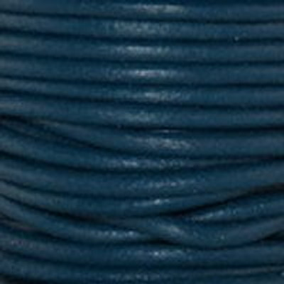 Round Leather Cord, 2.0mm: Iris Blue