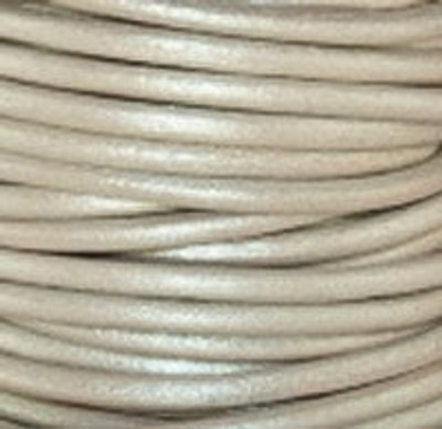 Round Leather Cord, 2.0mm: Metallic Pearl