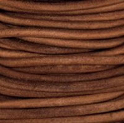 Round Leather Cord, 2.0mm: Natural Light Brown