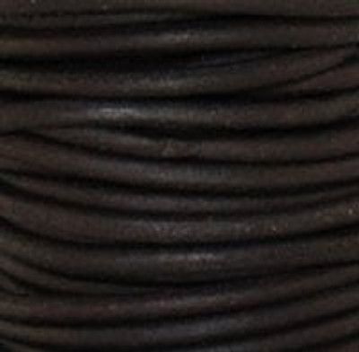 Round Leather Cord, 2.0mm: Natural Dark Brown