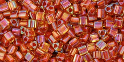 11/0 Triangle Bead - #0951 Jonquil / Brick Red Inside Color Lined