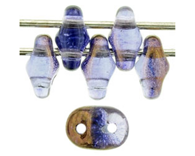 SuperDuo Bead - #RR2050 1/2 Coat: Bronze Luster / Tanzanite