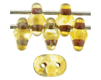 SuperDuo Bead - #TE0003 Clear - Silver Picasso