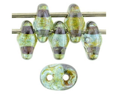 SuperDuo Bead - #65431 Green Transparent Luster