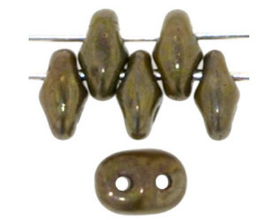 SuperDuo Bead - #BT5342 Olive - Bronze Picasso