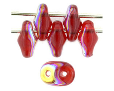 SuperDuo Bead - #X9008 Siam Ruby Rainbow