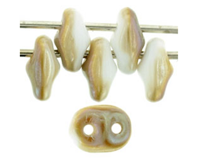 SuperDuo Bead - #Z0300 White Opaque Celsian