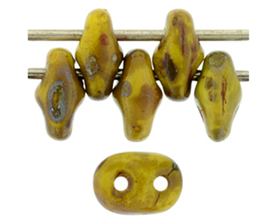 SuperDuo Bead - #T8312 Yellow Opaque - Picasso