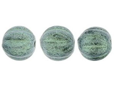 5mm Melon Shaped - Metallic Suede Light Green (50pcs)