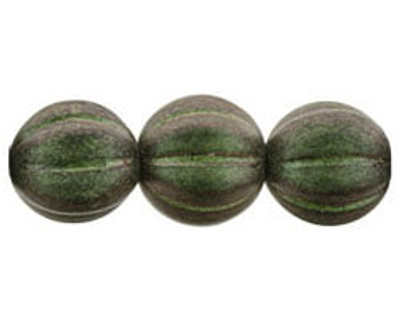 8mm Melon Shaped - Polychrome - Olive Mauve