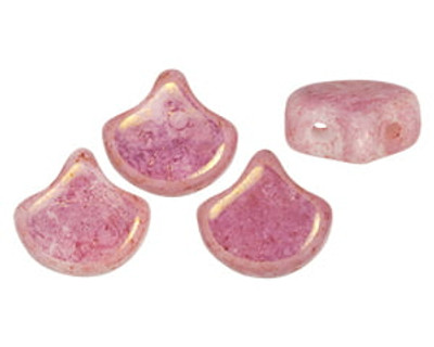 Ginkgo Leaf Bead - Topaz Pink Luster Opaque
