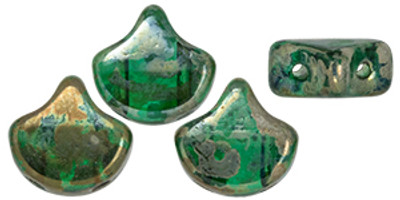 Ginkgo Leaf Bead - Emerald - Rembrandt