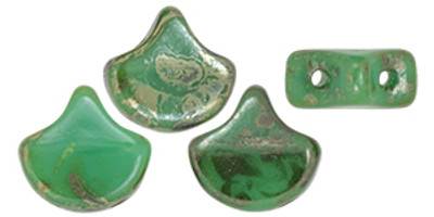 Ginkgo Leaf Bead - Turquoise Opaque - Rembrandt