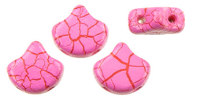 Ginkgo Leaf Bead - Ionic - Pink/Red